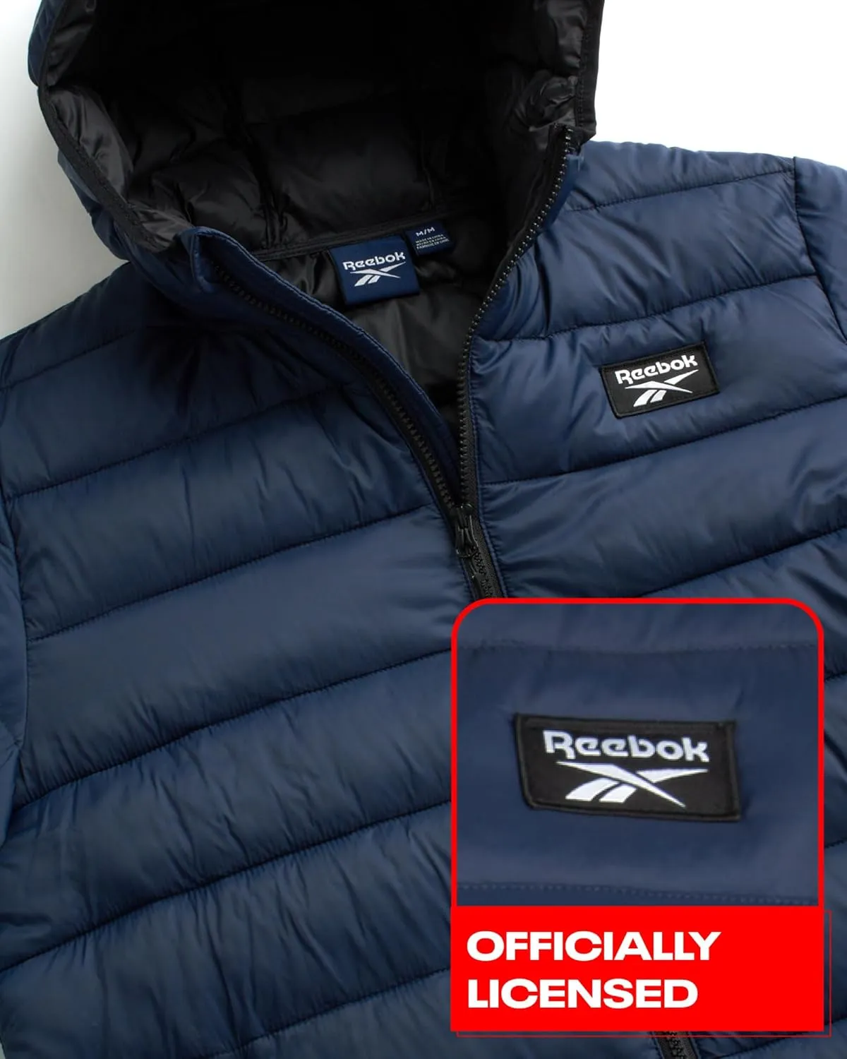 Reebok Men's Jacket  Lightweight Hooded Quilted Puffer Coat  Warm Insulated Winter Jacket for Men (S-4X)