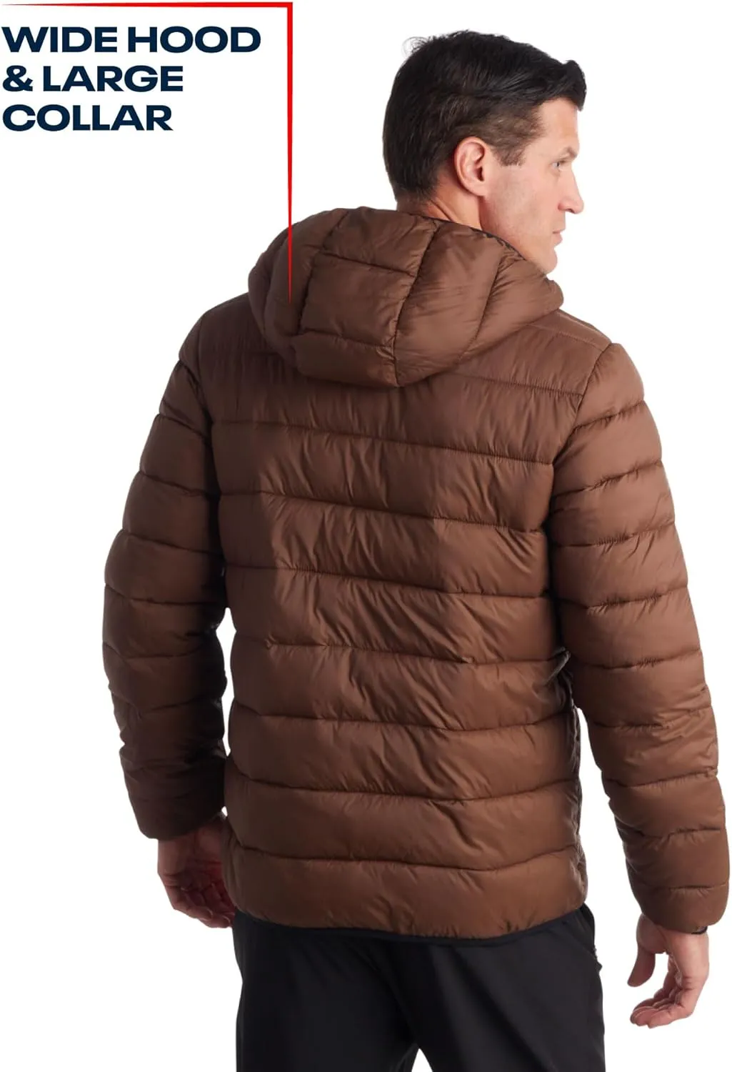 Reebok Men's Jacket  Lightweight Hooded Quilted Puffer Coat  Warm Insulated Winter Jacket for Men (S-4X)