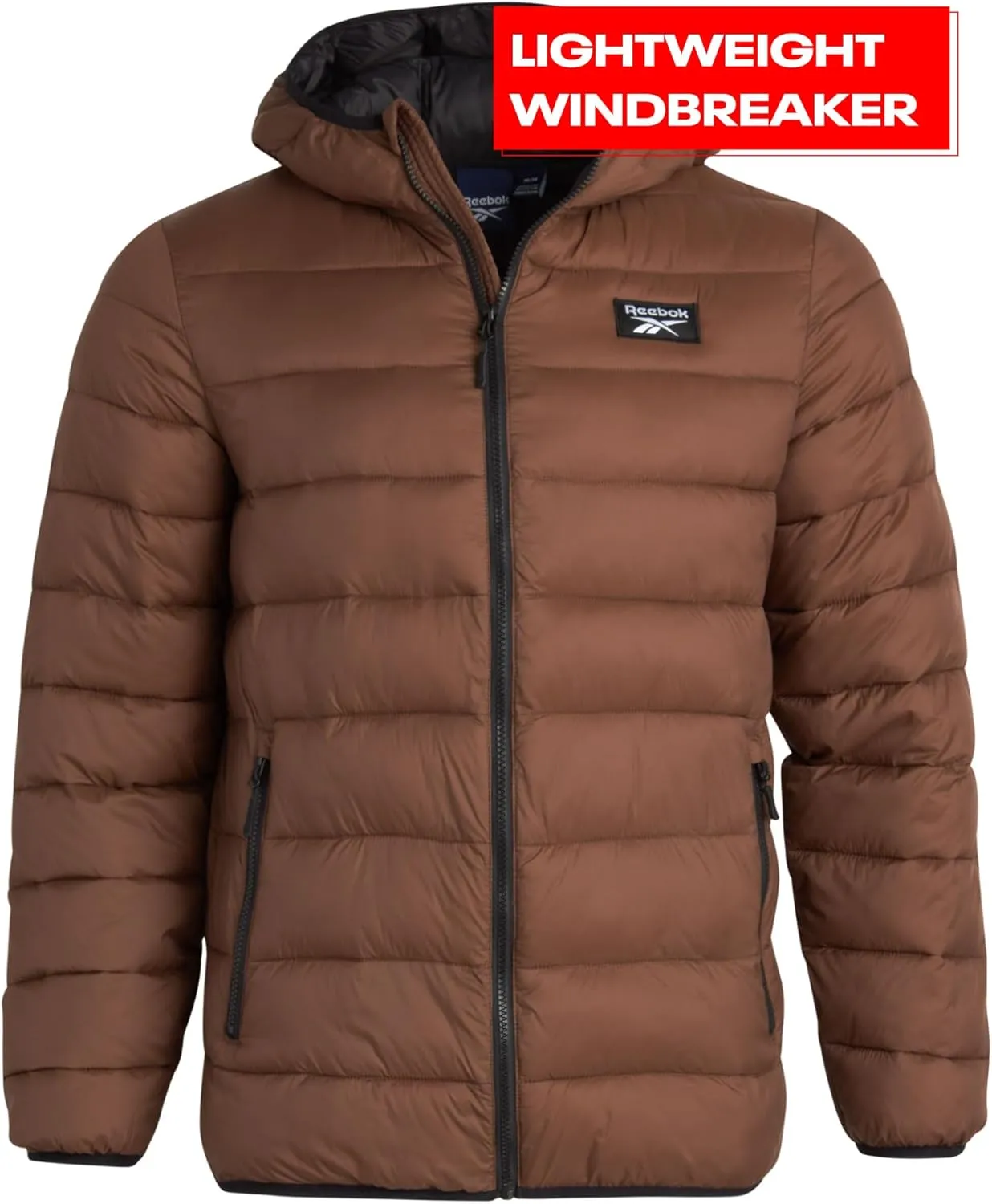 Reebok Men's Jacket  Lightweight Hooded Quilted Puffer Coat  Warm Insulated Winter Jacket for Men (S-4X)