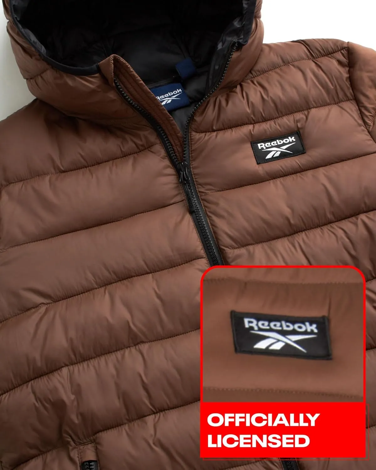 Reebok Men's Jacket  Lightweight Hooded Quilted Puffer Coat  Warm Insulated Winter Jacket for Men (S-4X)