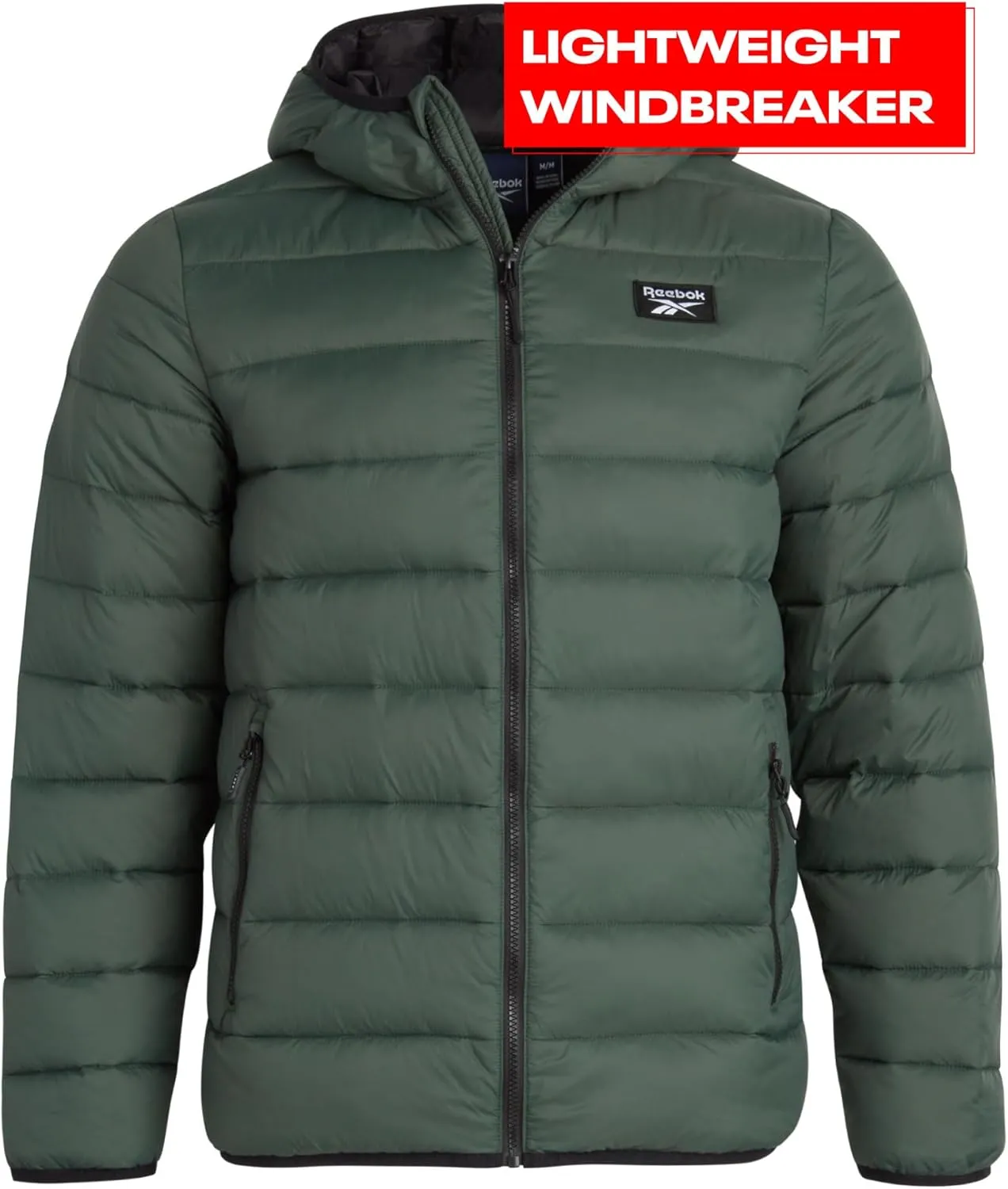 Reebok Men's Jacket  Lightweight Hooded Quilted Puffer Coat  Warm Insulated Winter Jacket for Men (S-4X)