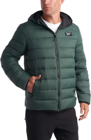 Reebok Men's Jacket  Lightweight Hooded Quilted Puffer Coat  Warm Insulated Winter Jacket for Men (S-4X)