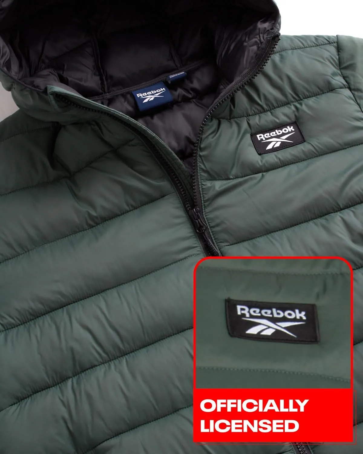 Reebok Men's Jacket  Lightweight Hooded Quilted Puffer Coat  Warm Insulated Winter Jacket for Men (S-4X)
