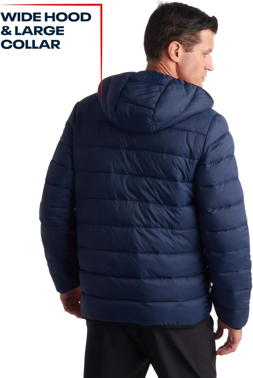 Reebok Men's Jacket  Lightweight Hooded Quilted Puffer Coat  Warm Insulated Winter Jacket for Men (S-4X)