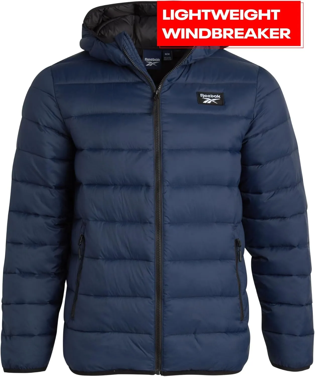 Reebok Men's Jacket  Lightweight Hooded Quilted Puffer Coat  Warm Insulated Winter Jacket for Men (S-4X)