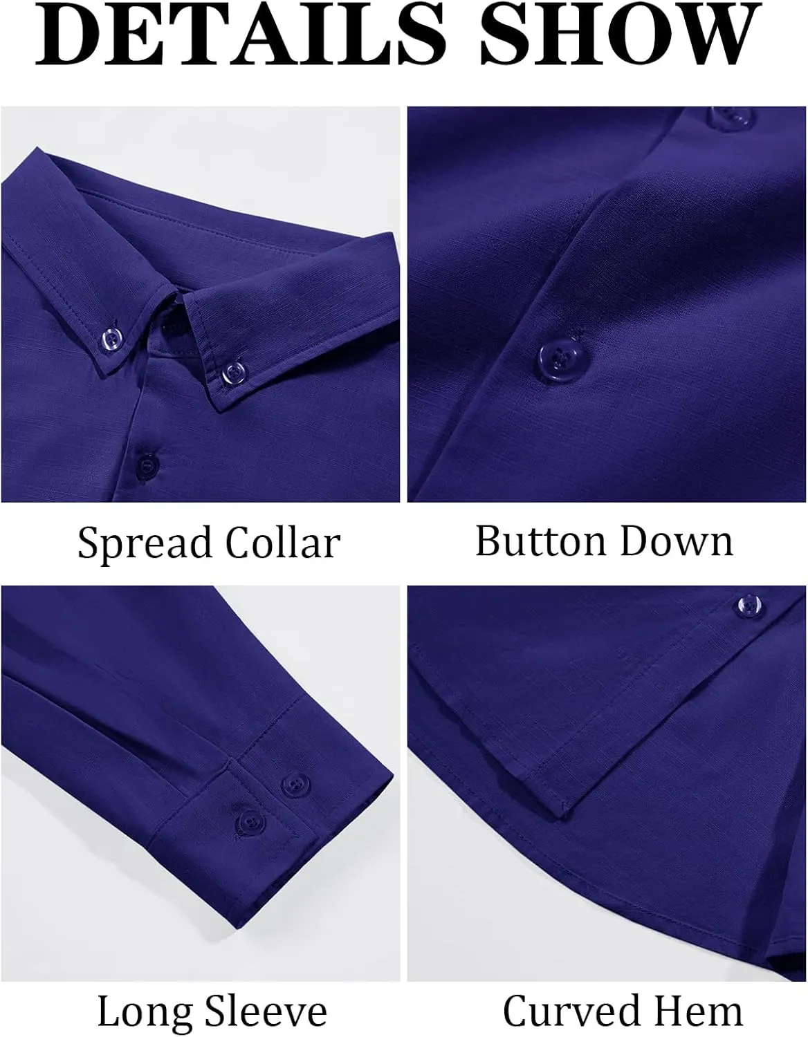 Runcati Mens Button Down Shirt Cotton Linen Casual Long Sleeve Shirts Collared Hippie Beach Tops