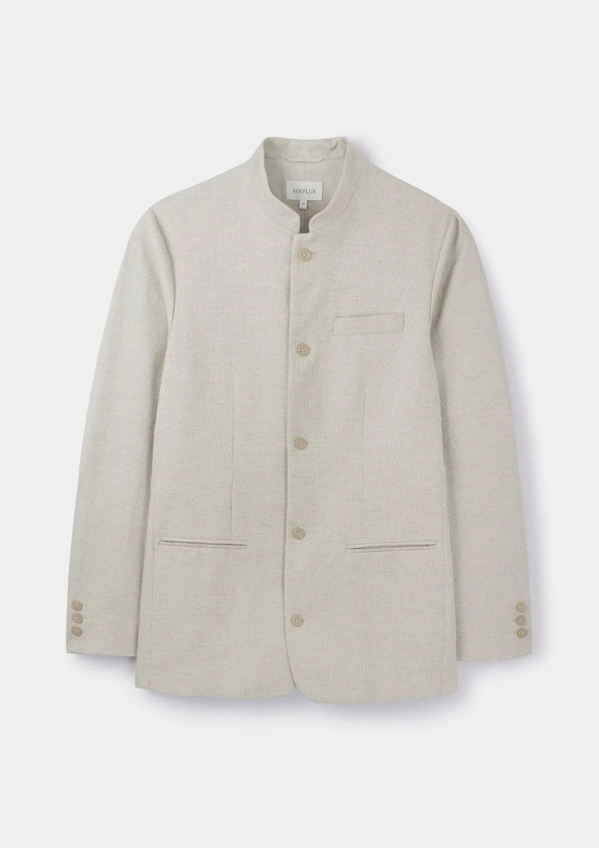 Sand Cotton Linen Nehru Jacket