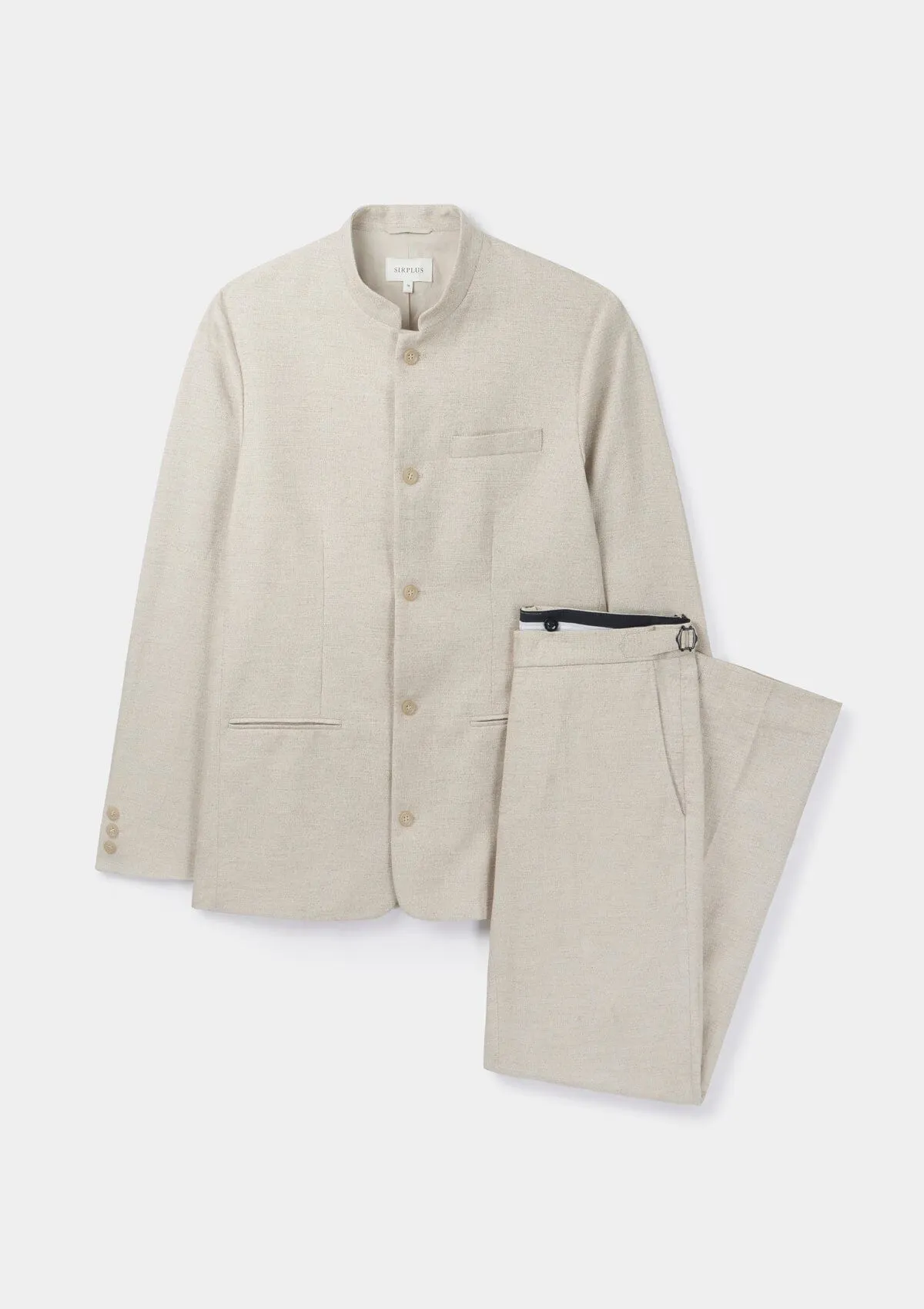 Sand Cotton Linen Nehru Jacket