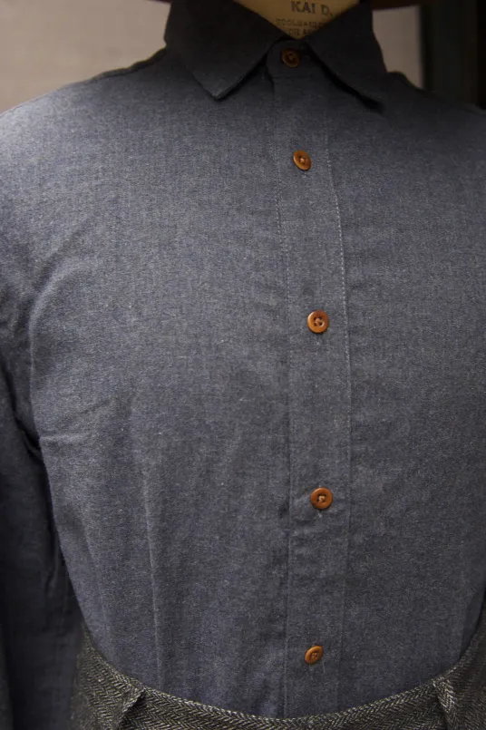 Ultra Soft Heather Cotton Denham shirt - Blue Heather - L, XL