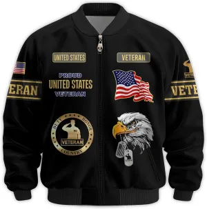 Veterans Jackets Military Bomber Jacket Men Patriotic Jacket Veteran Gifts Veterans Coat Mens Winter Jacket Veteran