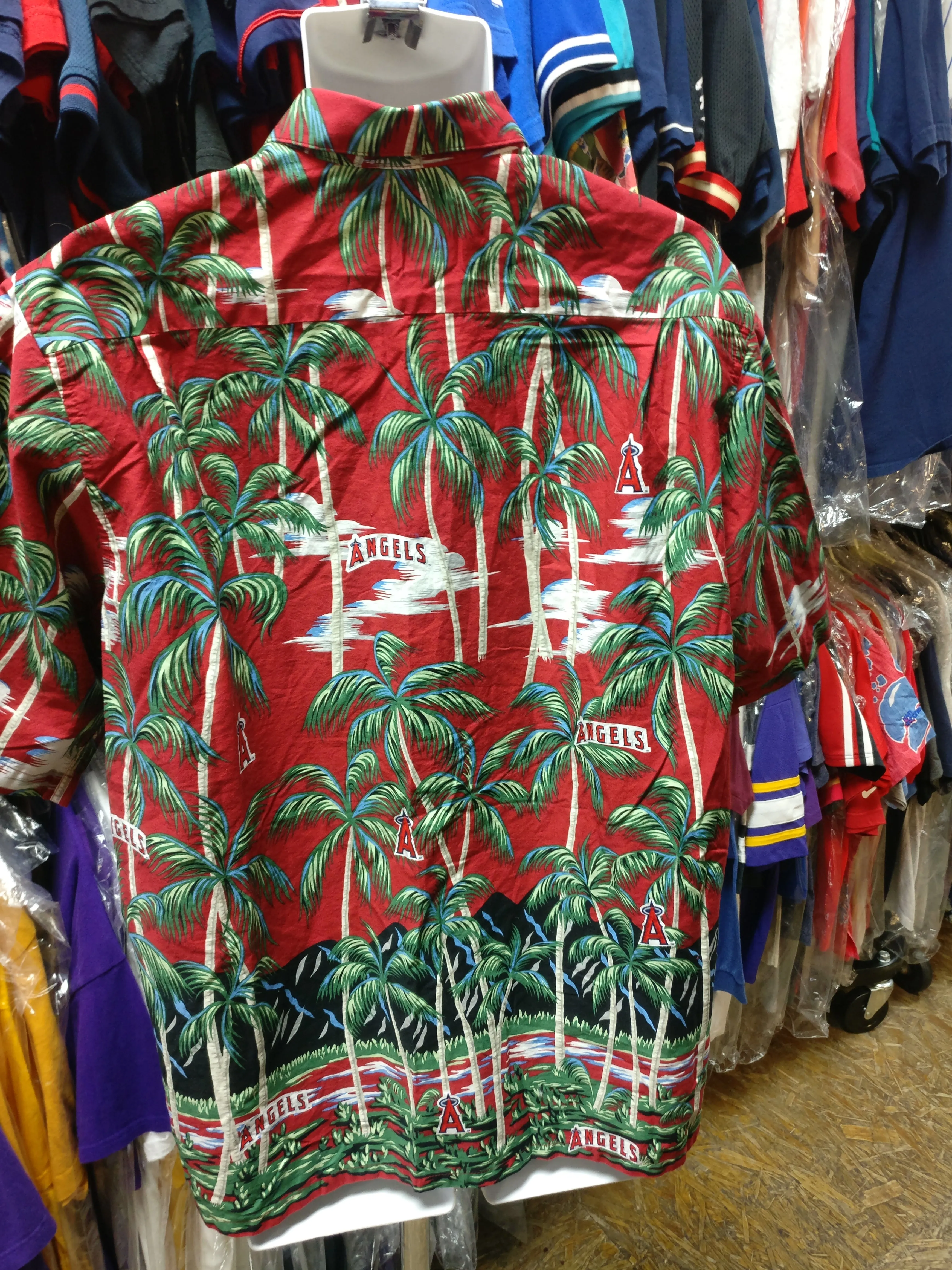 Vintage ANAHEIM ANGELS MLB Reyn Spooner Cotton Hawaiian Shirt L