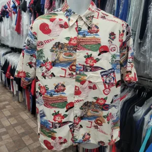 Vintage CINCINNATTI REDS MLB Reyn Spooner Cotton Hawaiian Shirt L