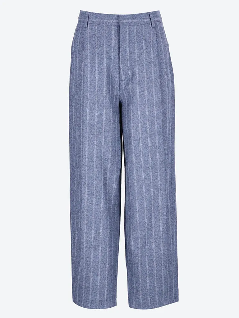 Wide pleated striped pants