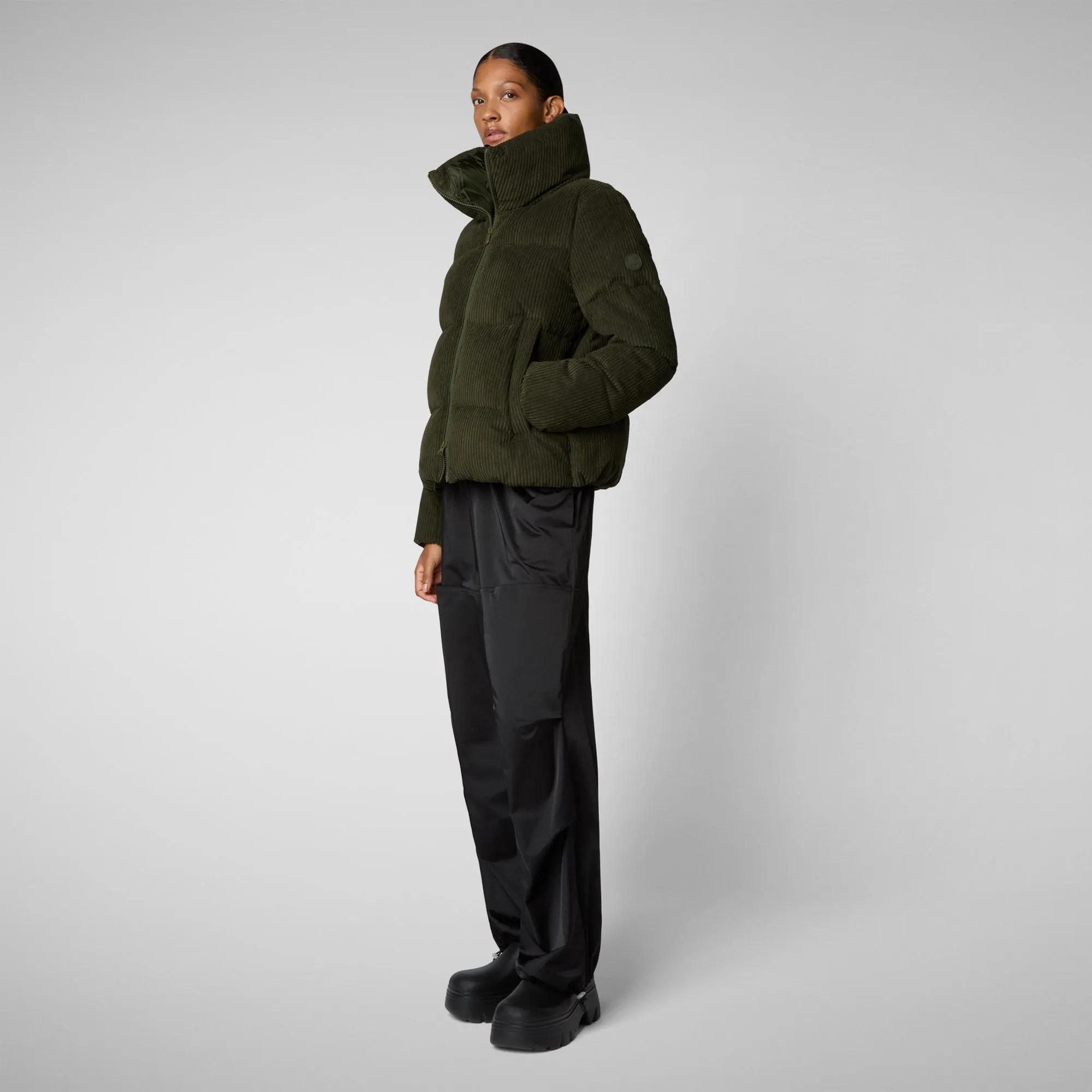 Women's Animal free Puffer Jacket Annika in LAND GREEN