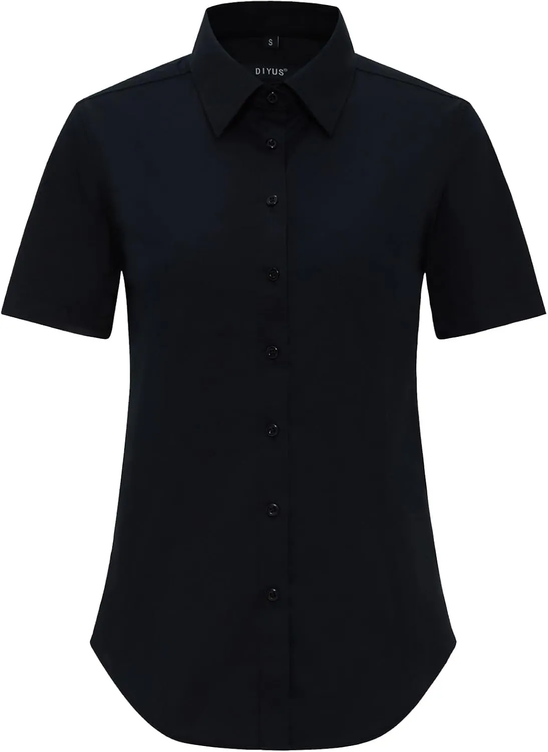 Women's Slim-Fit Button Down Shirts Stretchy Cotton Long Sleeve Work Blouse