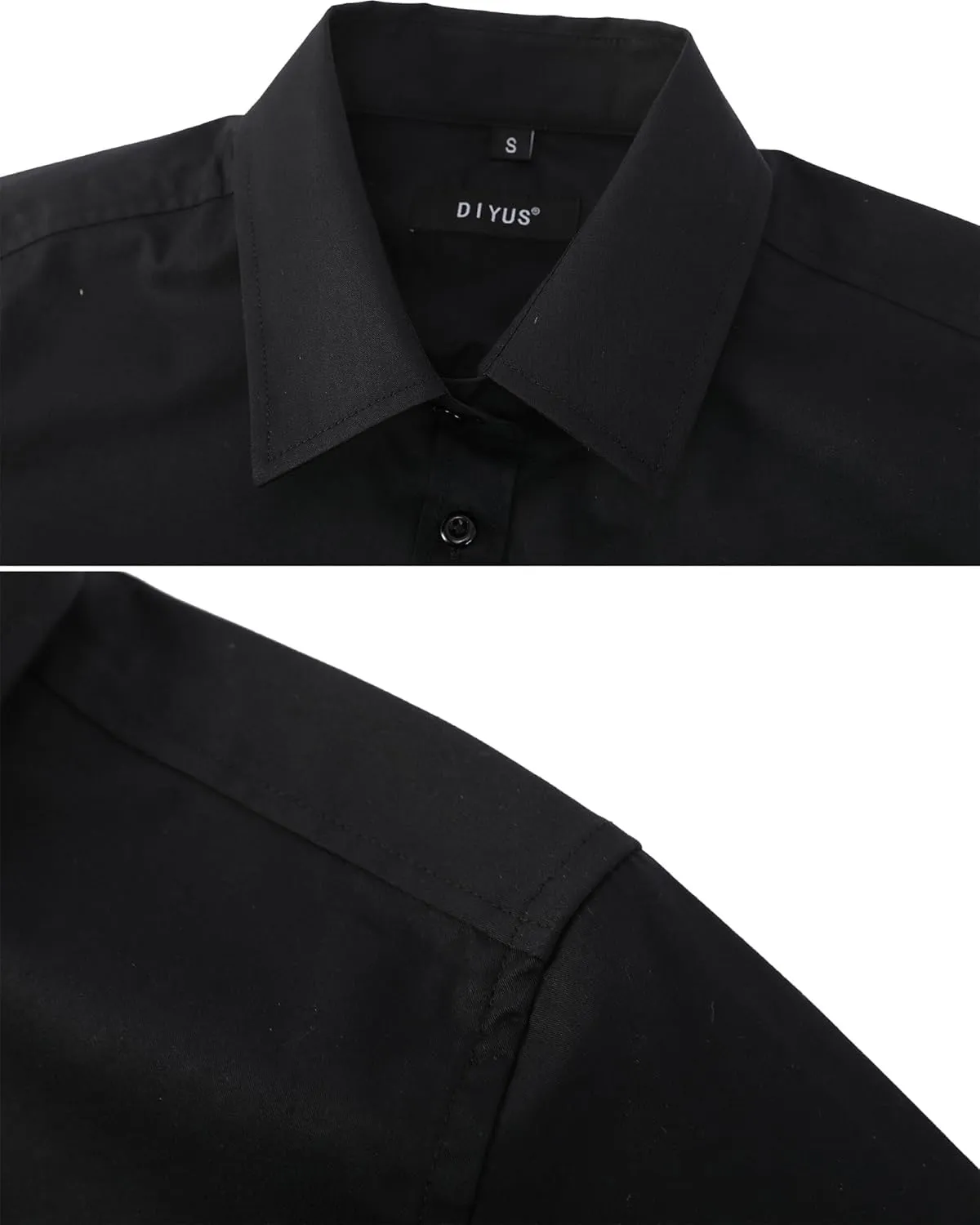 Women's Slim-Fit Button Down Shirts Stretchy Cotton Long Sleeve Work Blouse