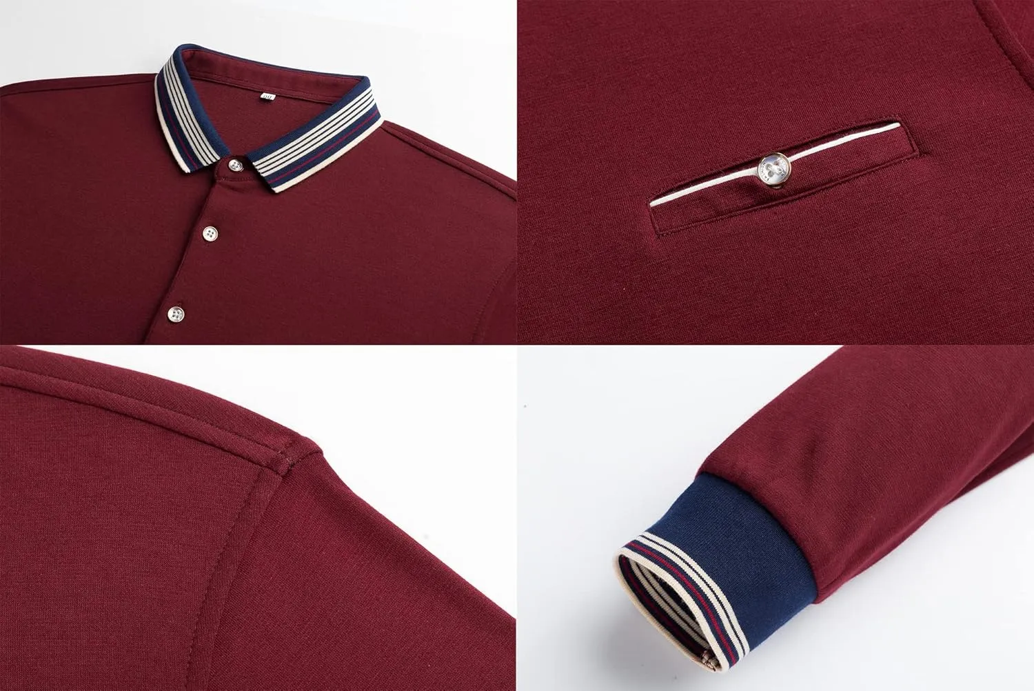 XTAPAN Men's Polo Shirt Casual Long Short Sleeve Classic Fashion Polo Cotton T Golf Sport Shirt