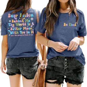 You Matter Shirt,to The Person Behind Me T-Shirt Casual Women's Funny Letter Short Sleeve Tee Tops